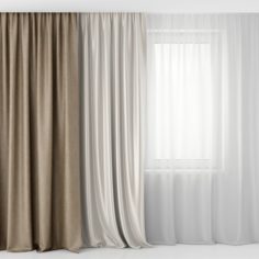 Curtains tulle 1 3D Model