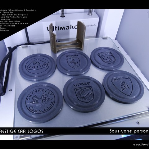 Coaster “The Prestige Car Logos” 3D Print Model