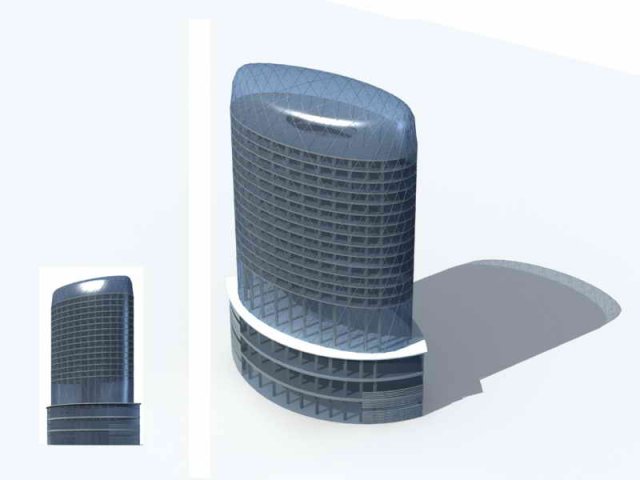 City – multi-storey commercial office building 168 3D Model