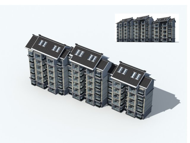 City construction – large real estate residences 107 3D Model