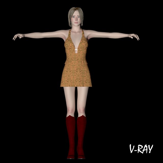 Lady in red 3D Model