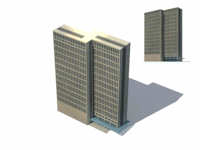 City – multi-storey commercial office building 190 3D Model