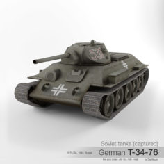 Captured Soviet tank T-34-76 3D Model
