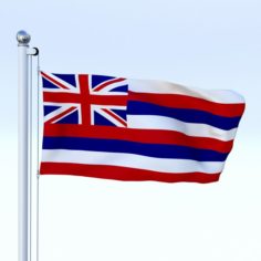 Animated Hawaii Flag 3D Model