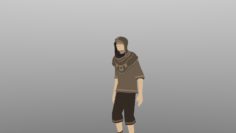 Hooded Assassin Poly Rigged 3D Model