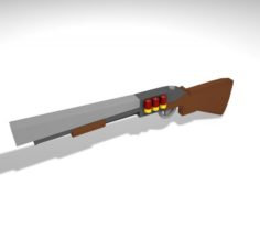 Low poly shot-gun Free 3D Model