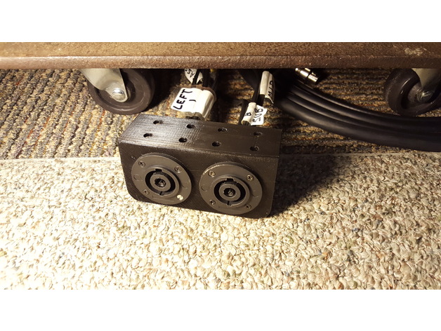 Speakon flange bracket (double) 3D Print Model