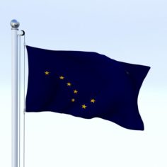 Animated Alaska Flag 3D Model