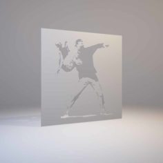 Banksy – Stencil – Flower thrower 3D Print Model