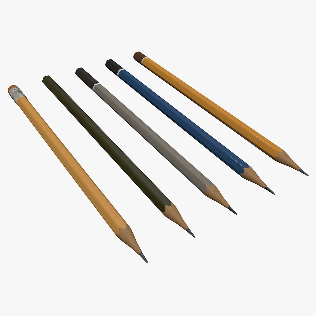 Pencil Set 3D Model