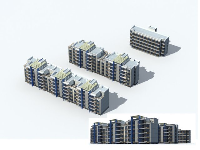 City construction – large real estate residences 90 3D Model