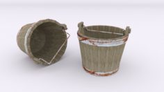 Wood Bucket Free 3D Model