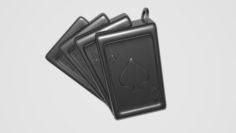 Spades Cards Keychain 3D Model