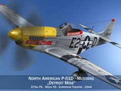 North American P-51D – Detroit Miss 3D Model