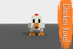 Voxel Chicken low-poly 3D Model