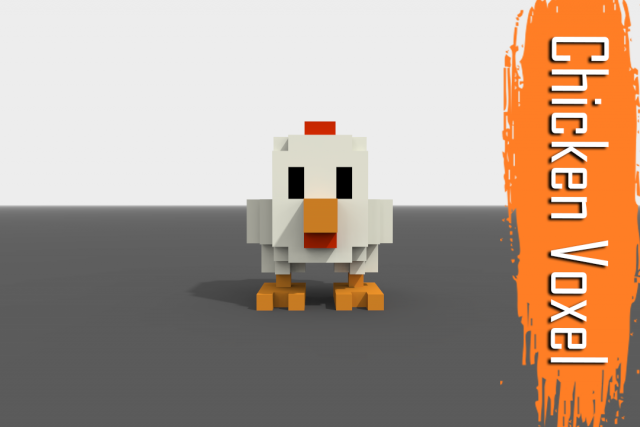 Voxel Chicken low-poly 3D Model