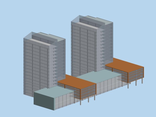 Urban planning – commercial buildings 101 3D Model