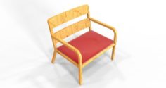 Modern Wood Arm Chair 3D Model