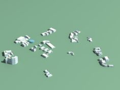 Urban planning – commercial buildings 100 3D Model