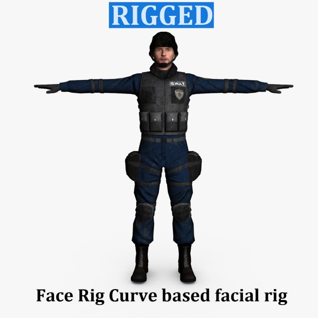 Swat Male 01 3D Model