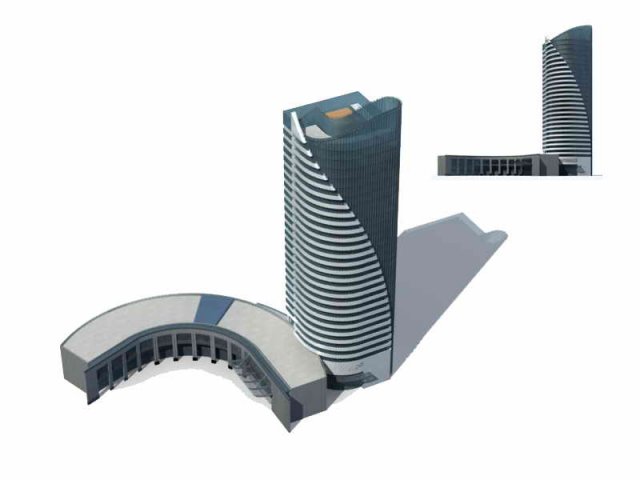 City – multi-storey commercial office building 177 3D Model