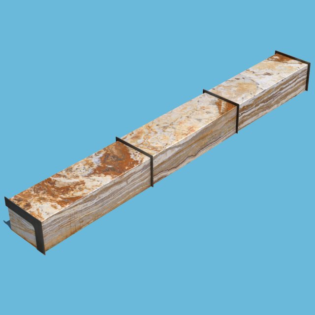 Long Marble Bench 3D Model