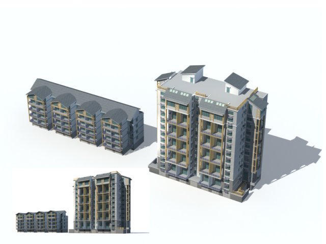 City construction – large real estate residences 8 3D Model