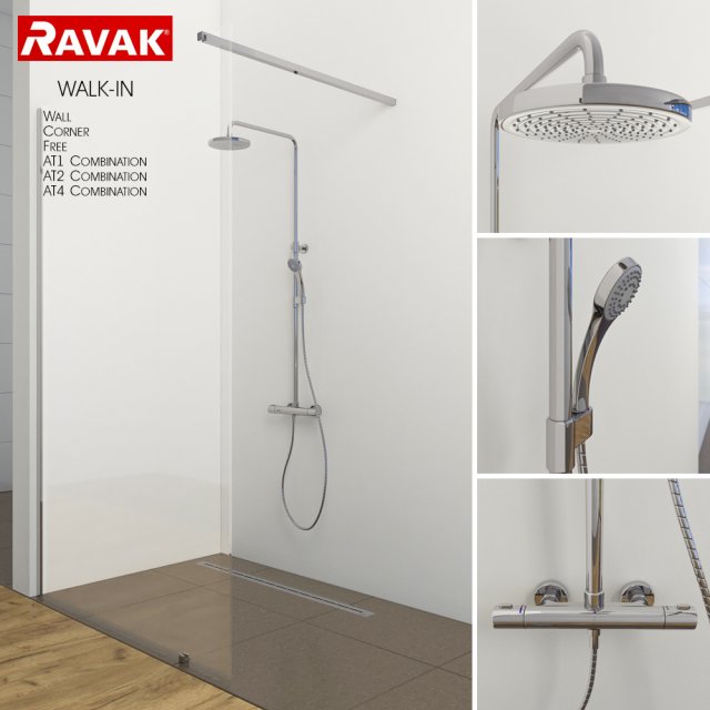 Shower room Ravak Walk-in 3D Model