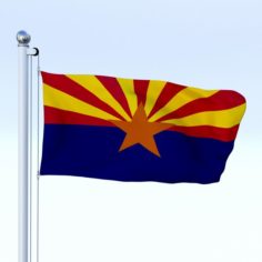 Animated Arizona Flag 3D Model