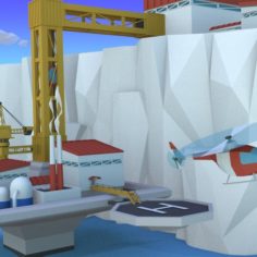 Low Poly Ice Shelf Platform						 Free 3D Model