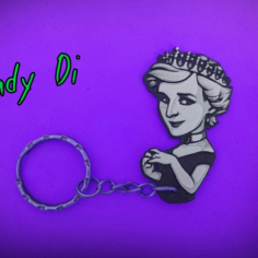 Lady Di Keychain 3D Print Model