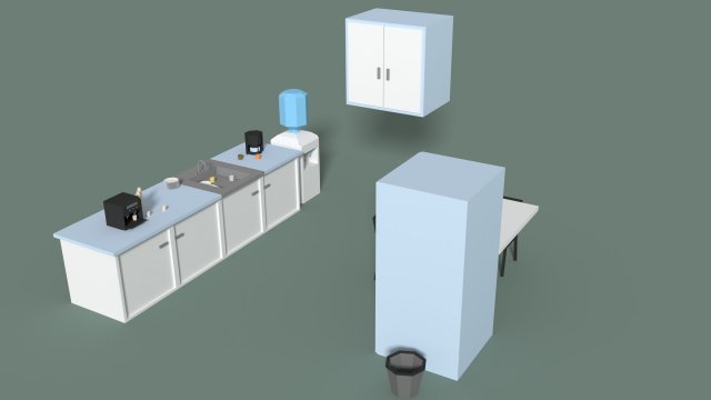 Low Poly Office Kitchen 3D Model