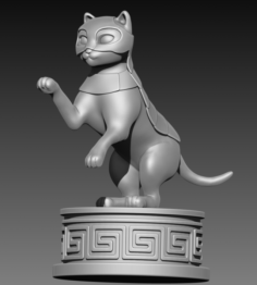 Cat in armour 3D print model 3D Model