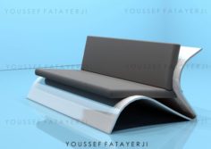 Modern Bend Couch Free 3D Model