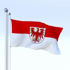 Animated Brandenburg German State Flag 3D Model