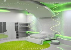 FUTURISTIC BEDROOM 3D Model
