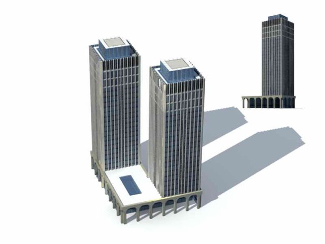 City – multi-storey commercial office building 185 3D Model