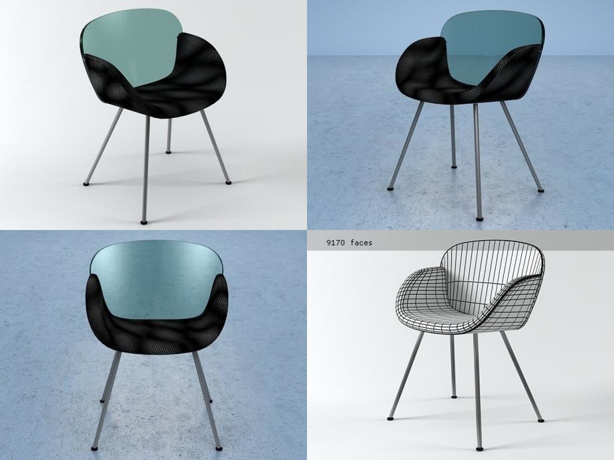 Trance 4-Legs Chair 3D Model