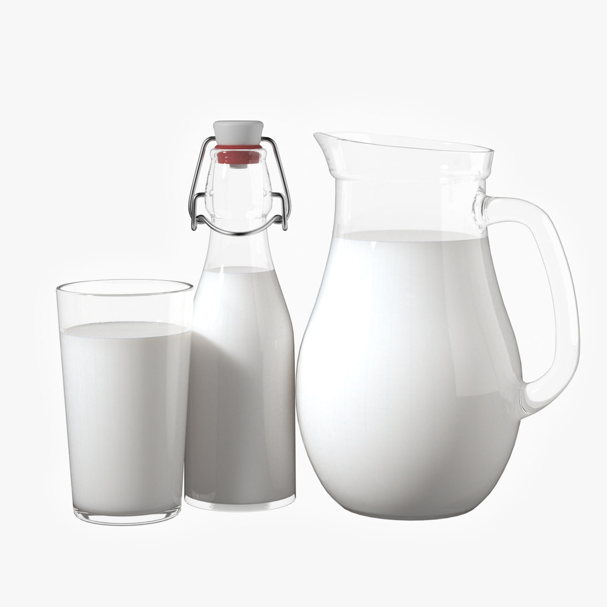 Milk Bottles 3D Model