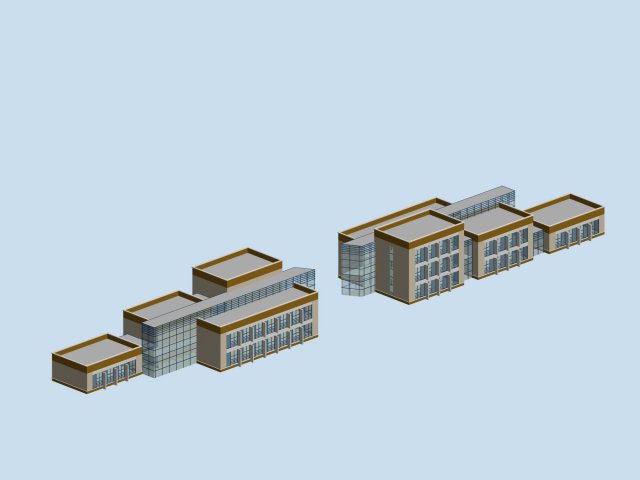 Urban architecture – school office villas 94 3D Model