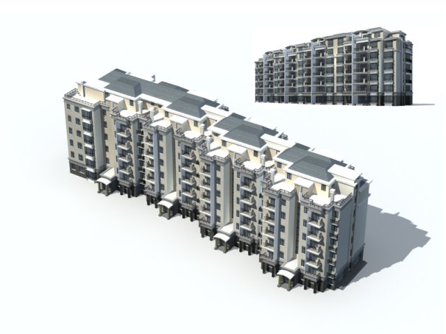 City construction – large real estate residences 10 3D Model