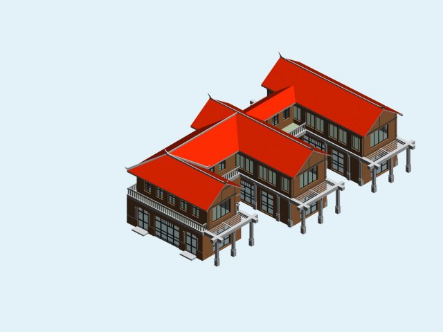 Urban architecture – school office villas 82 3D Model