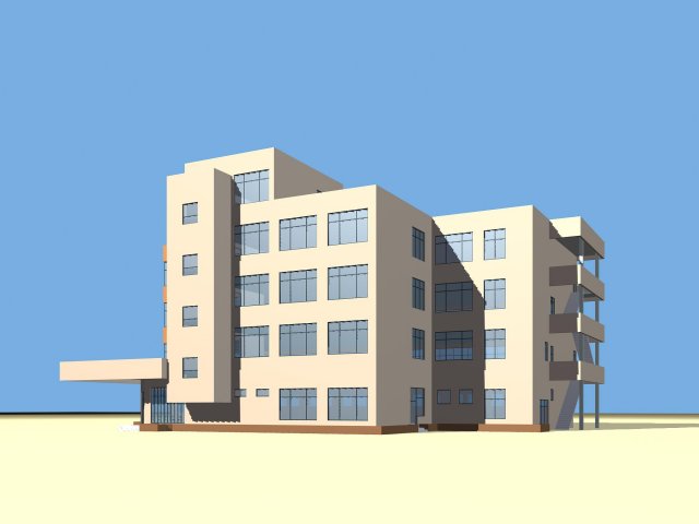 Urban architecture – school office villas 49 3D Model