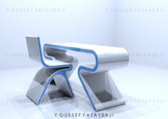 Modern Simple Futuristic Desk Free 3D Model