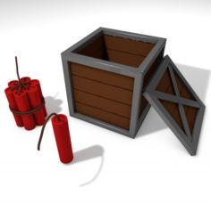 Box with dynamite Free 3D Model