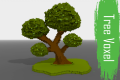Voxel Tree low-poly 3D Model