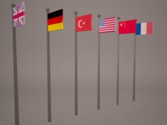 Flags Free 3D Model