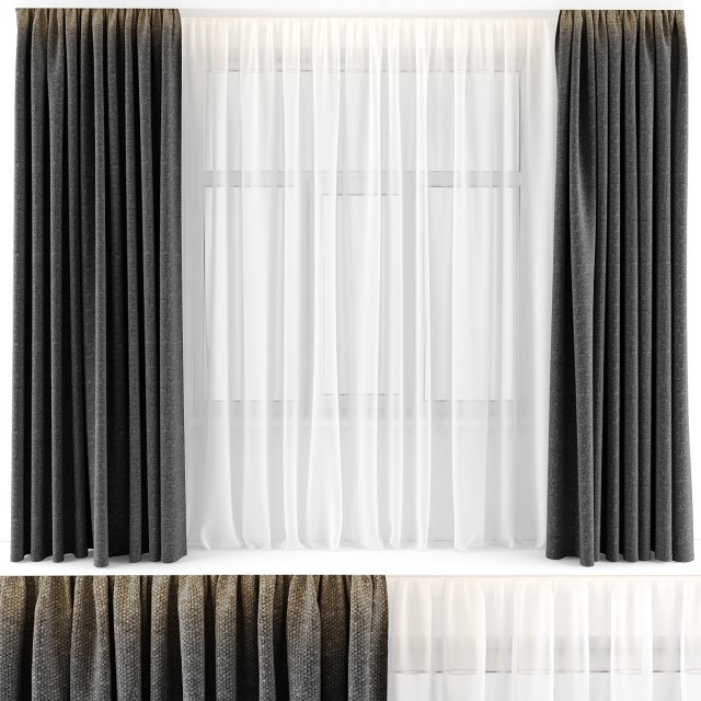 CURTAINS GREY 3D Model