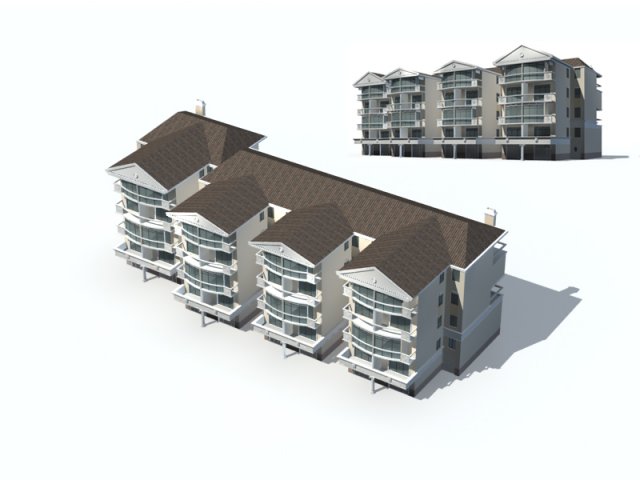 City construction – large real estate residences 13 3D Model