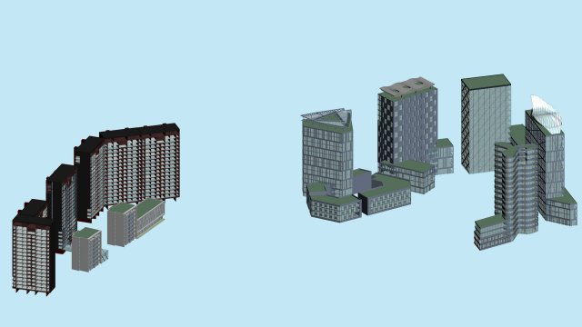 Urban planning – commercial buildings 211 3D Model